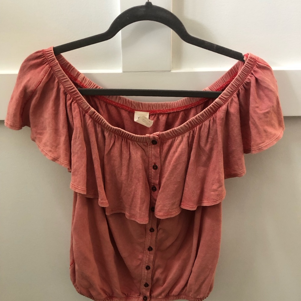 Free people off the shoulder coral top